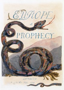 Illustrasjon fra 'Europe: a Prophecy', Lambeth, 1794 (blekk og wc på papir) av William Blake
